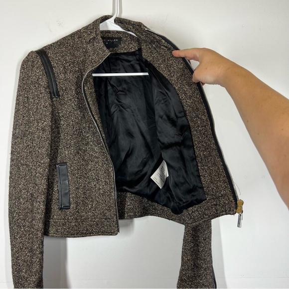 Karen Millen Silk Wool Blend Tweed Jacket Size 8 - Picture 4 of 12